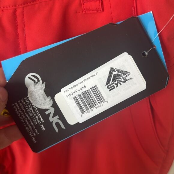 Sync Performance kids top step ski snowboard pant sz 8 in Red - Picture 3 of 4